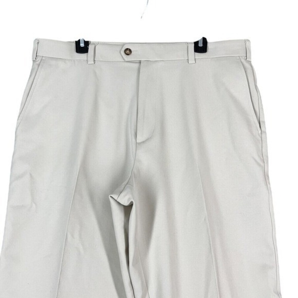 IZOD XFG Golf Pants Men 36x31 Khaki Performance Flat Front Activewear
